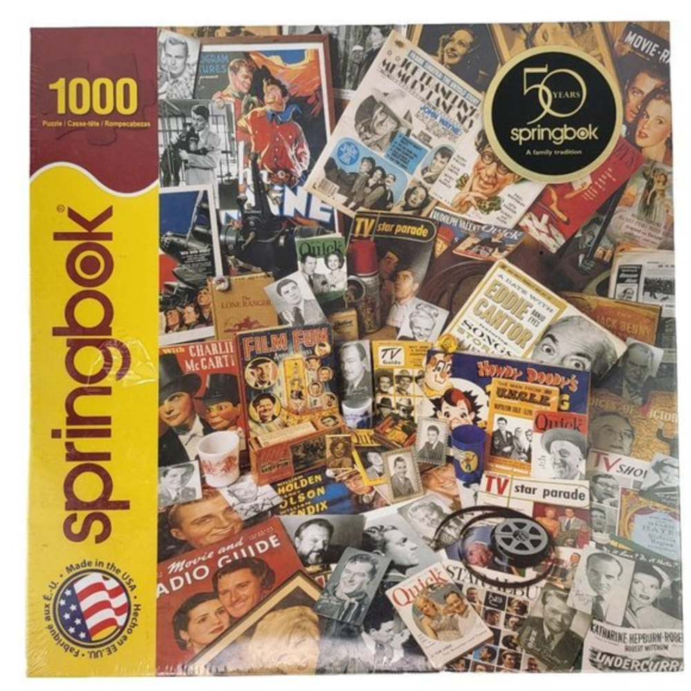 Springbok Yesteryear 1000 Piece Puzzle Movie Television History Sealed New 24x30